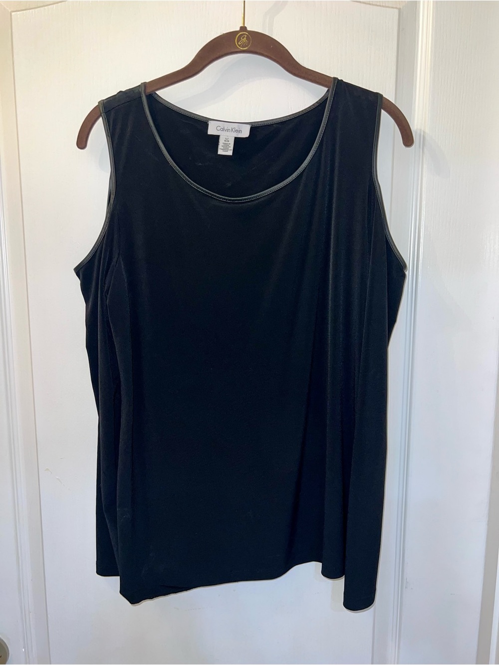 Calvin Klein Black Scoop Neck Cold Shoulder Blouse